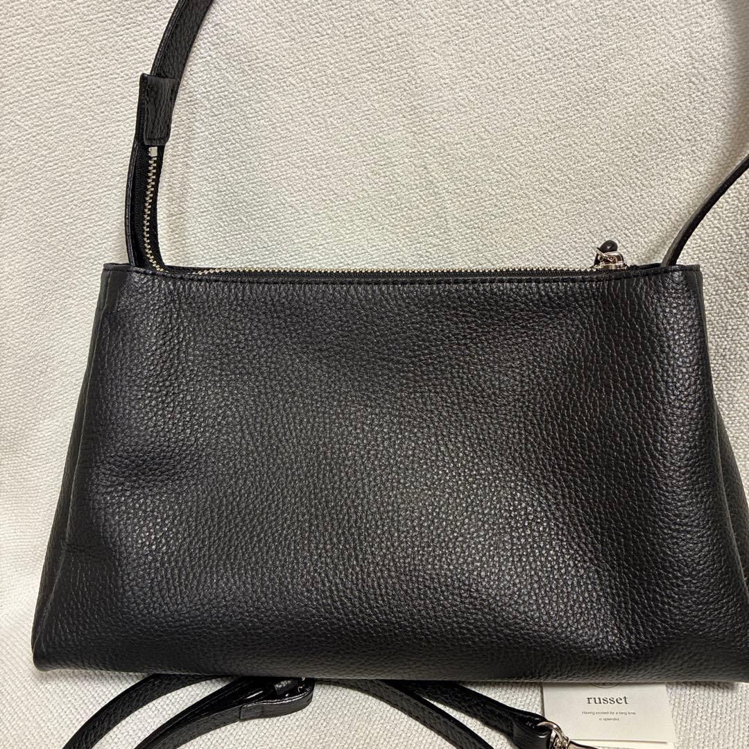現行販売品！ラシット　レザー　2wayショルダーバッグ　ブラック