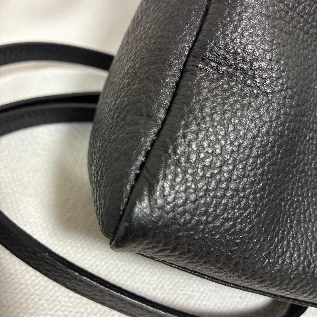 現行販売品！ラシット　レザー　2wayショルダーバッグ　ブラック