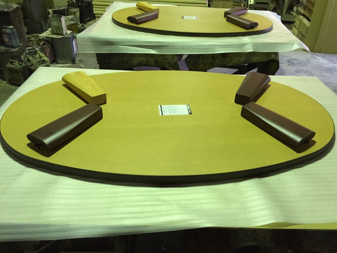 リビングテーブル楕円150折りたたみ脚・日本製