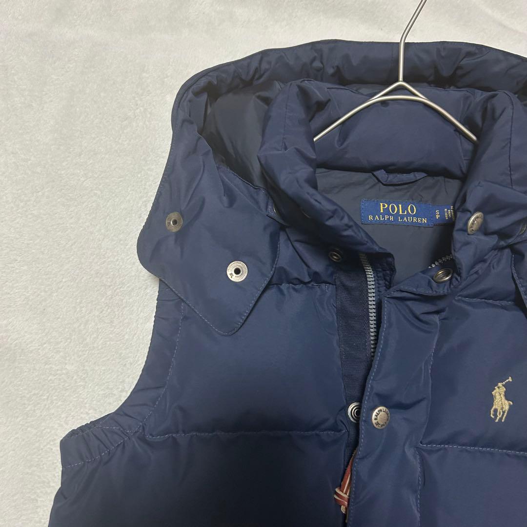 ポロラルフローレン　ダウンベスト　ポニー刺繍　定番　人気商品　ネイビー　2WAY
