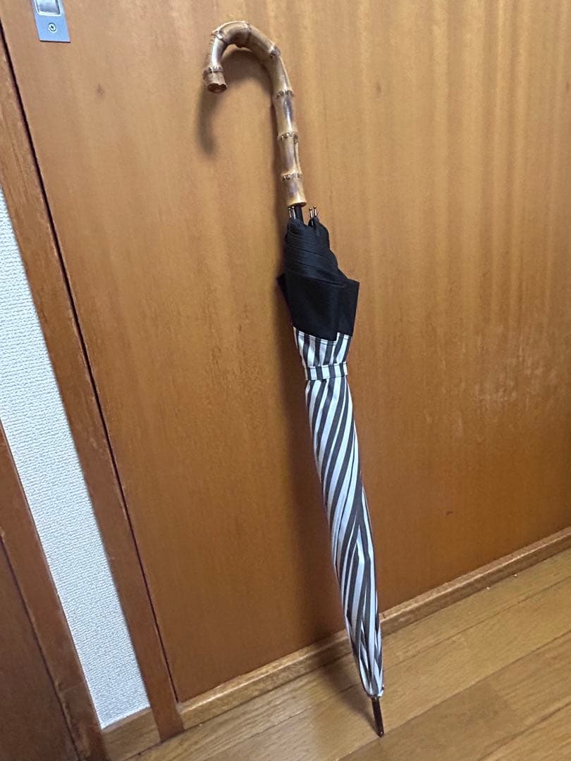 サンバリア100 日傘　長傘 / 白黒ストライプ