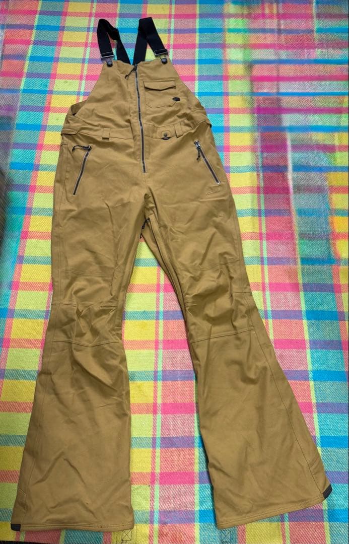 VOLCOM ブラウン オーバーオール リブパンツ