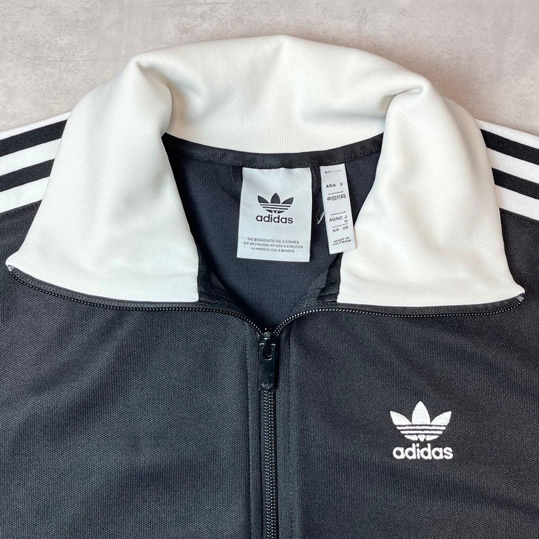 adidas トラックジャケット ブラック ホワイト M