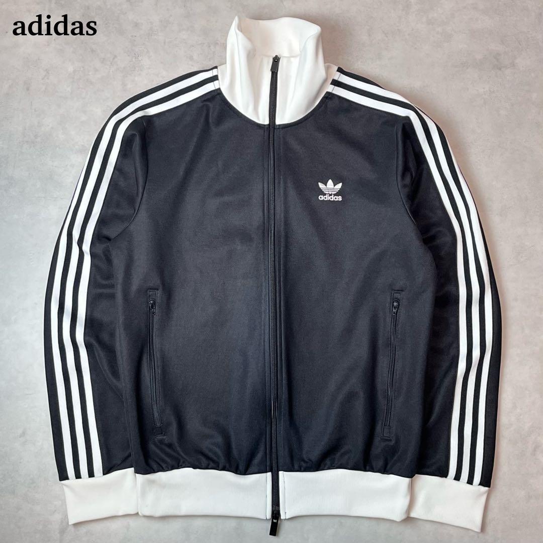 adidas トラックジャケット ブラック ホワイト M