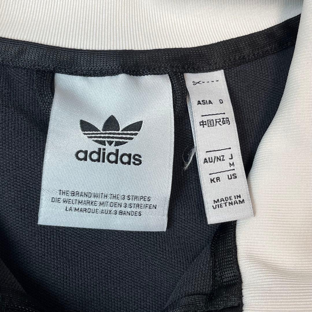 adidas トラックジャケット ブラック ホワイト M
