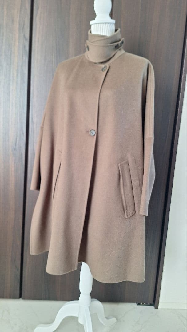 ウールポンチョ風オーバーサイズコート