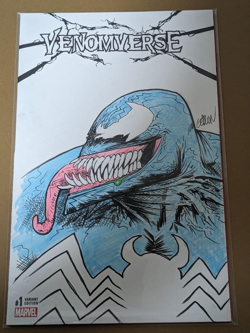 か*ず様 アメコミ　リーフ　ヴェノム　直筆イラスト　ブランクカバー　Juan G