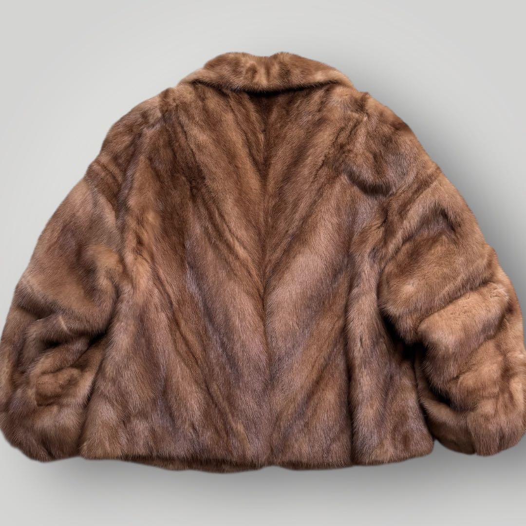 本毛皮☆デミバフミンク クロップド丈 ファーコート なめし柔らか◎ 毛艶◎