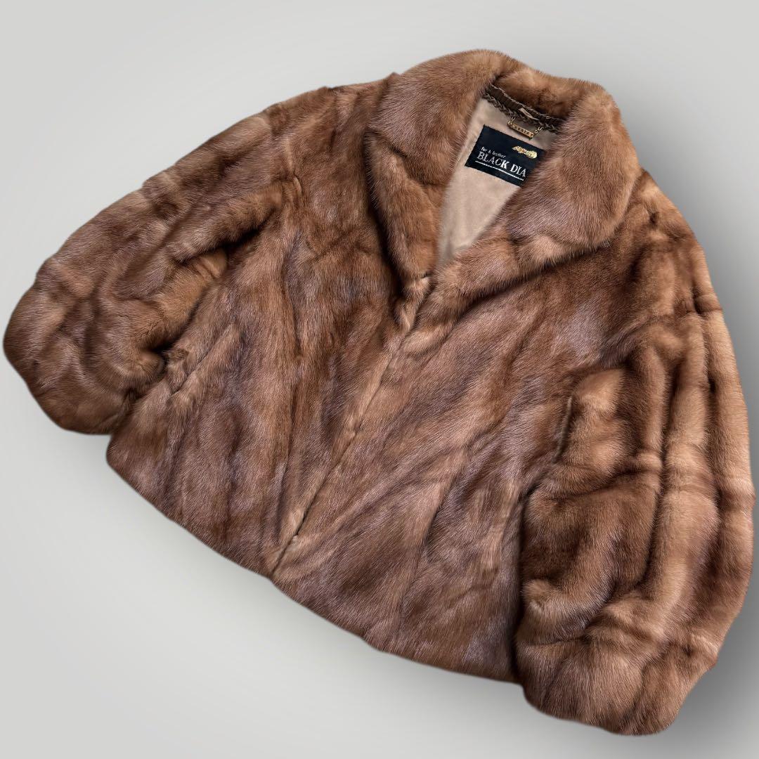 本毛皮☆デミバフミンク クロップド丈 ファーコート なめし柔らか◎ 毛艶◎