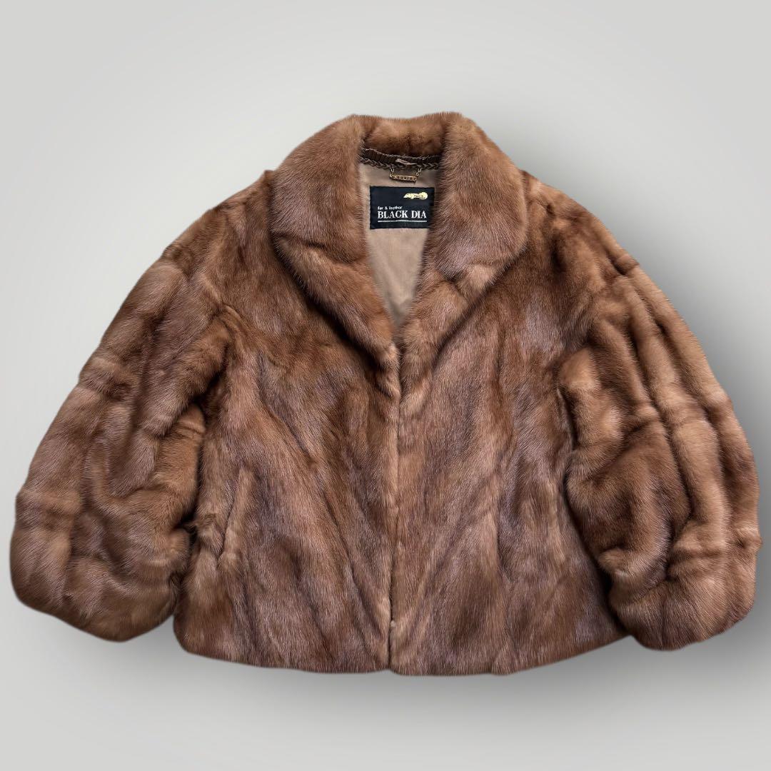 本毛皮☆デミバフミンク クロップド丈 ファーコート なめし柔らか◎ 毛艶◎