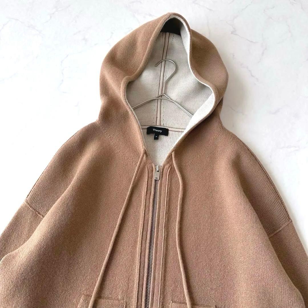 完売品 美品Theory セオリー ダブルフェイスニットフーディー カシミヤ混