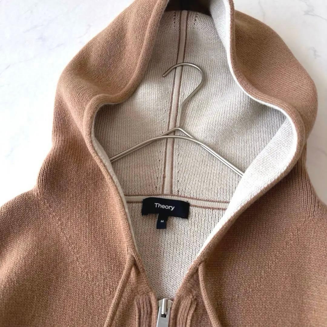 完売品 美品Theory セオリー ダブルフェイスニットフーディー カシミヤ混