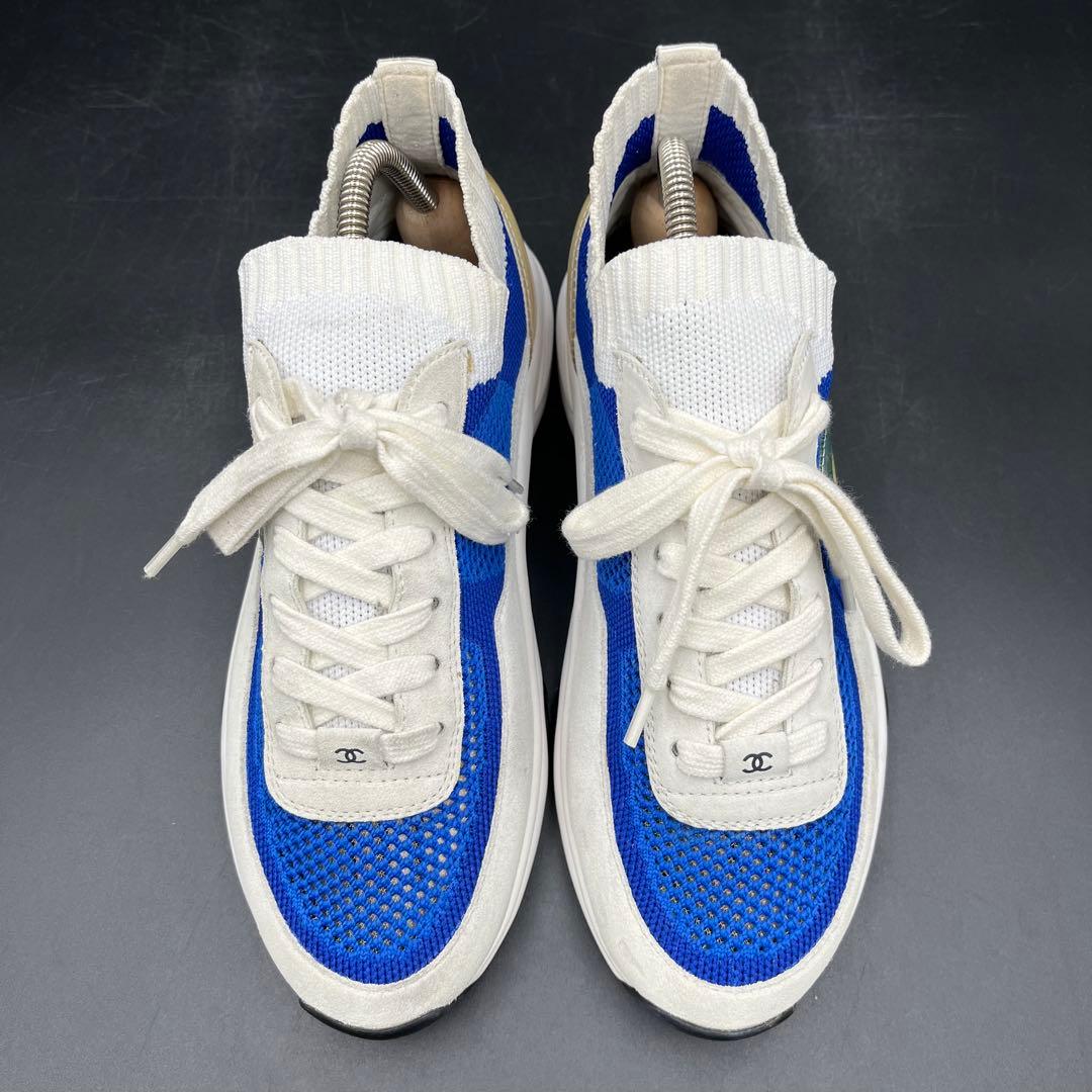 美品✨ シャネル ココマーク ニットファブリック レディース スニーカー