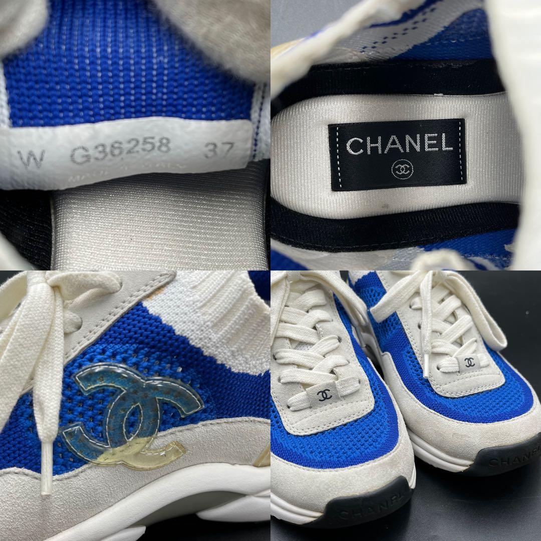 美品✨ シャネル ココマーク ニットファブリック レディース スニーカー