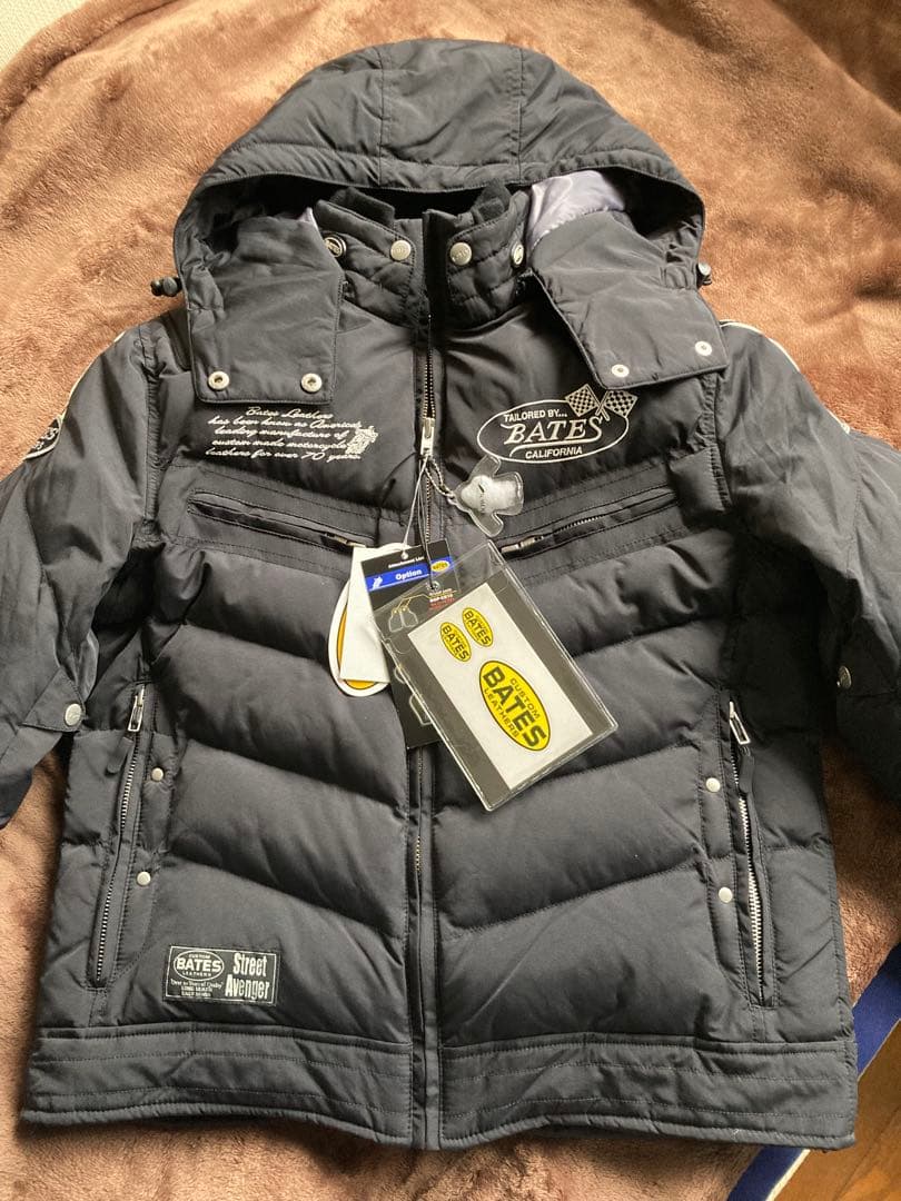 新品タグ付き BATES フード付き黒レディースバイクウエアM可愛い