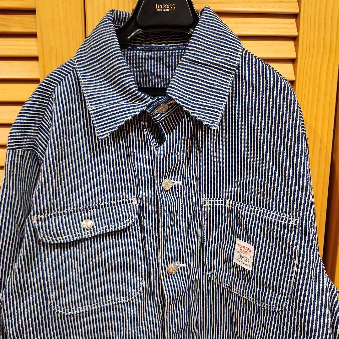 POINTER BRANDカバーオール　ヒッコリーストライプ　USA製　L