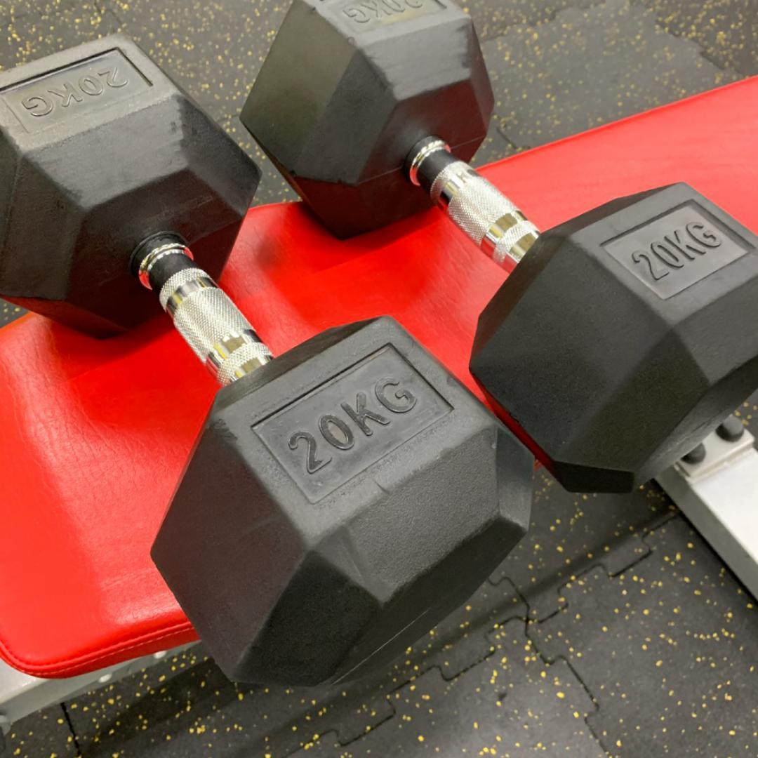 ラバー ヘックス ダンベル 20kg × 2個 セット