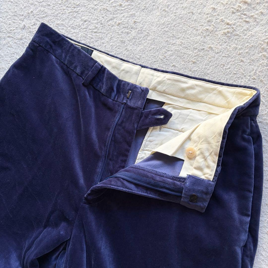 超激レア✨ポロバイラルフローレン ベロアパンツ スラックス ブルー系 32/32