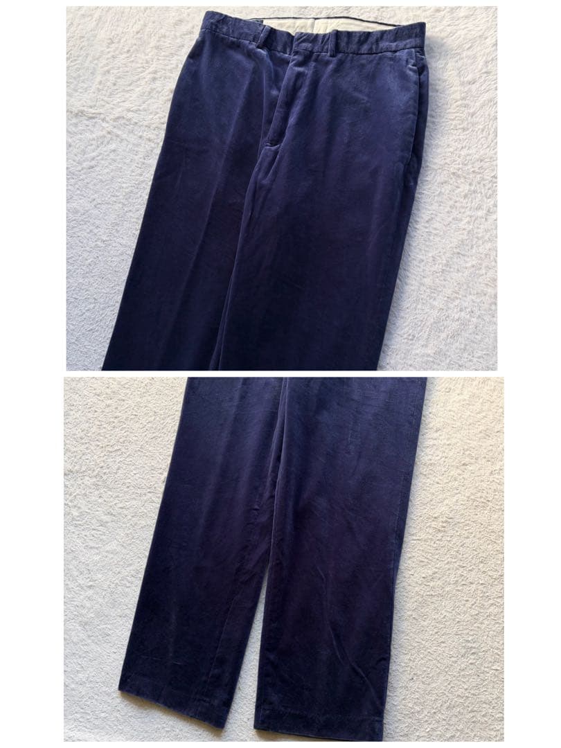 超激レア✨ポロバイラルフローレン ベロアパンツ スラックス ブルー系 32/32