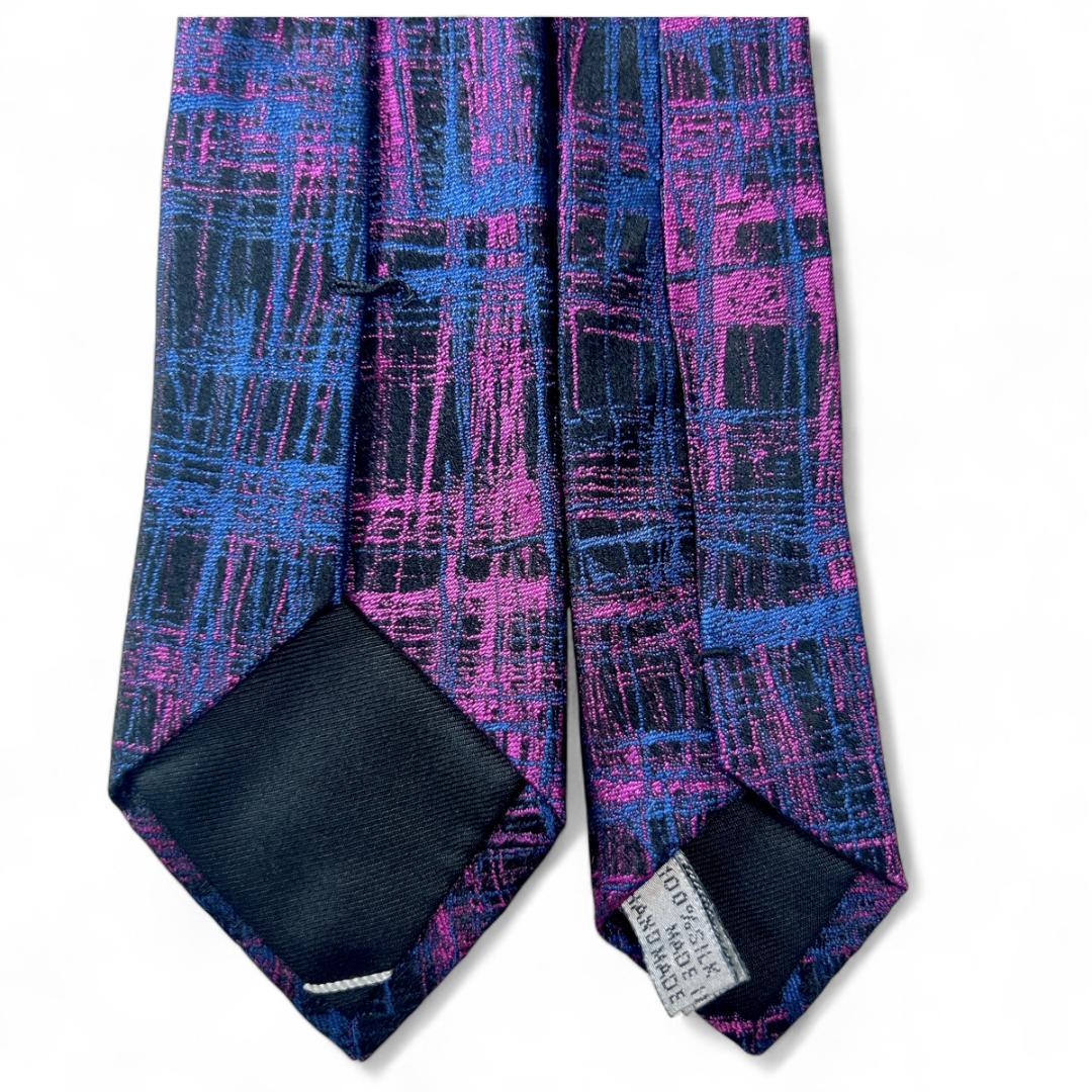 美品　ディオールオム DiorHomme ナロー 紫紺 ジャカード ネクタイ