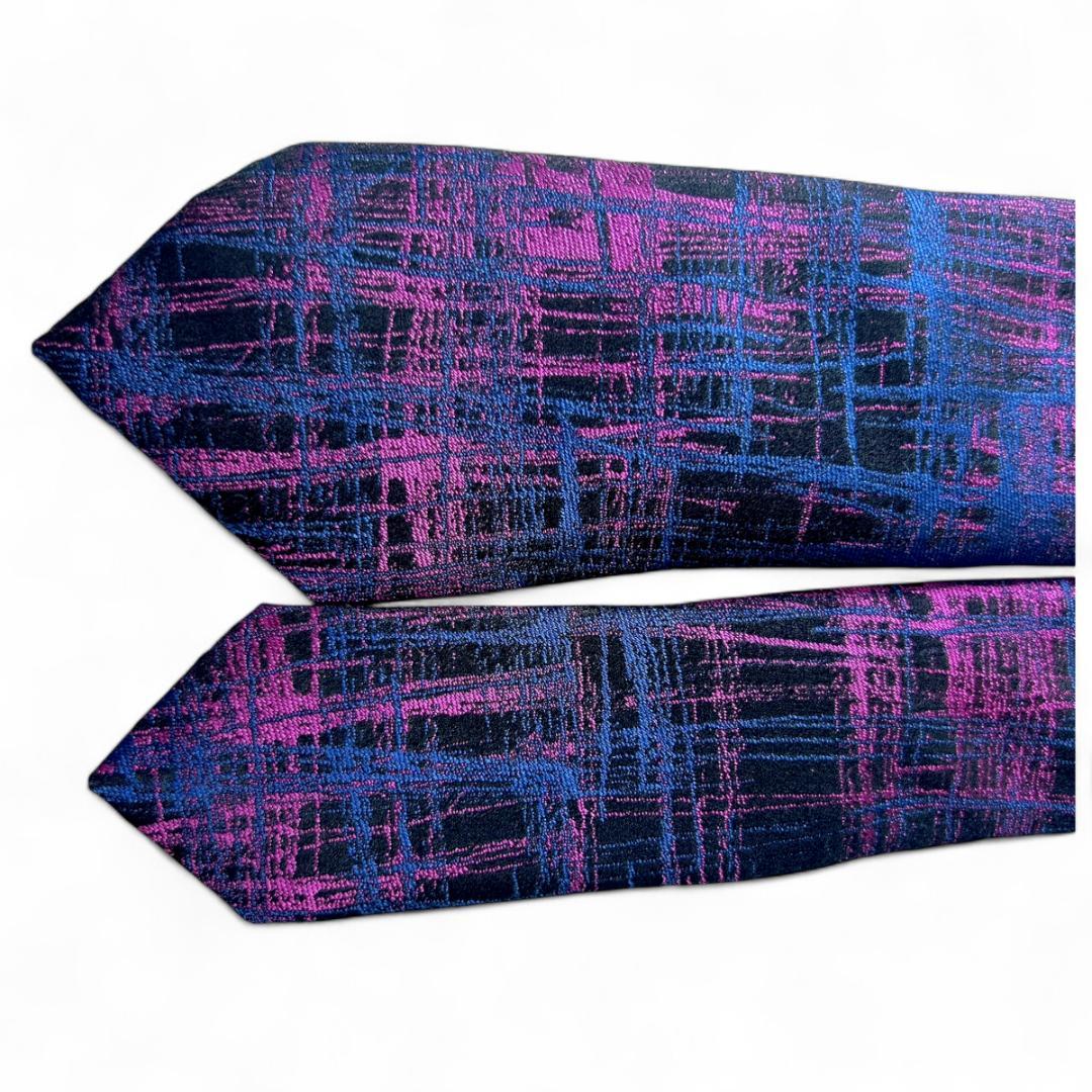 美品　ディオールオム DiorHomme ナロー 紫紺 ジャカード ネクタイ