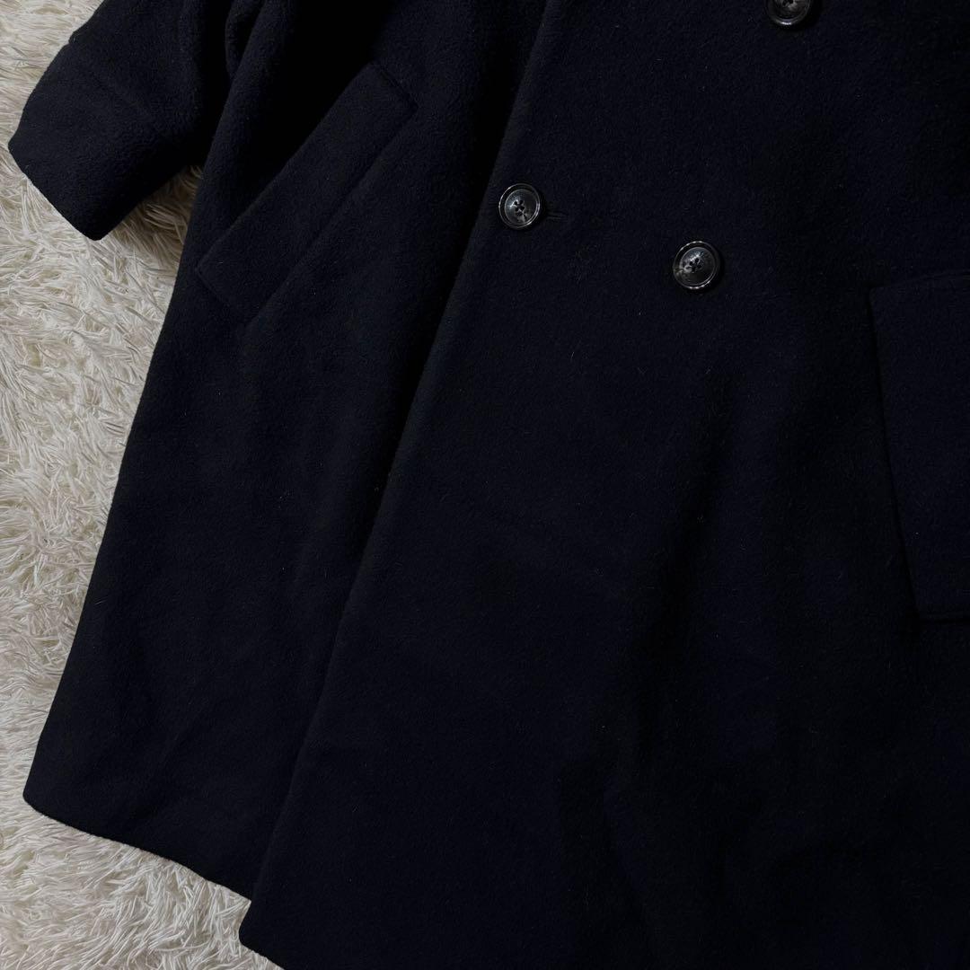 【美品】ティッカ　ダブル　テントコート　ロングコートブラック