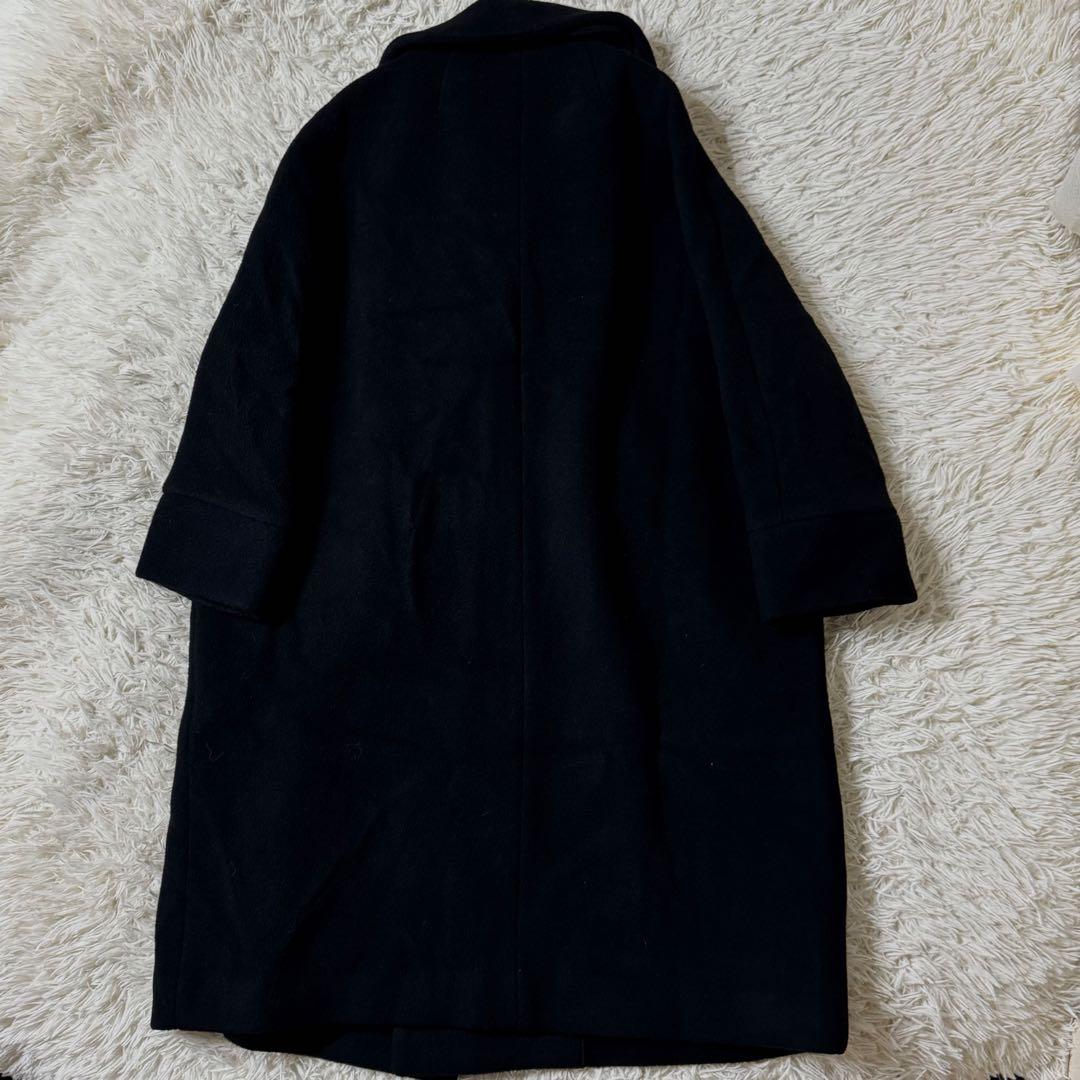 【美品】ティッカ　ダブル　テントコート　ロングコートブラック