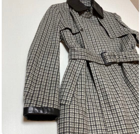 Drawer ドゥロワー ウール生地トレンチコートサイズ36