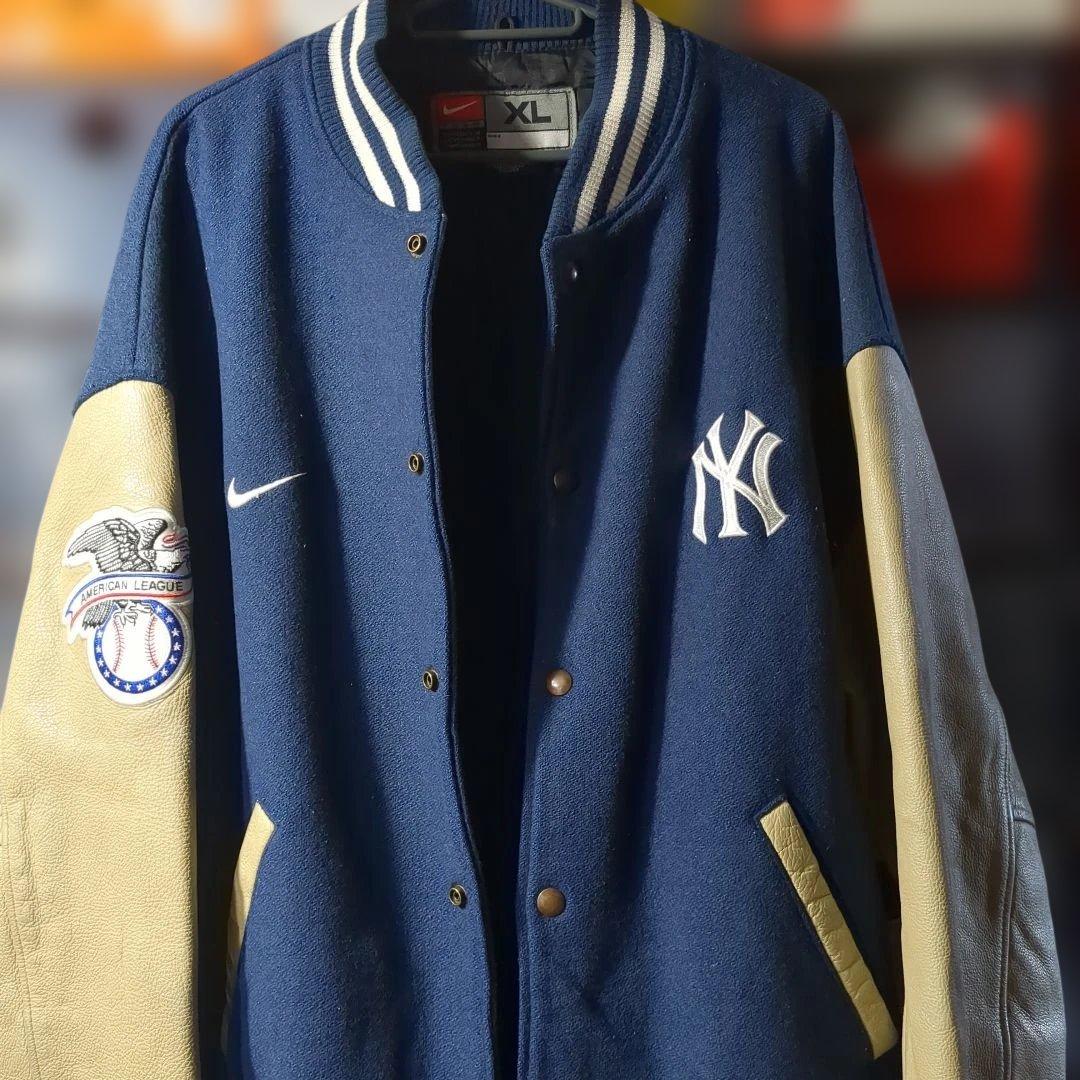 ナイキ ヤンキース 袖レザースタジャン old nike yankees 90s