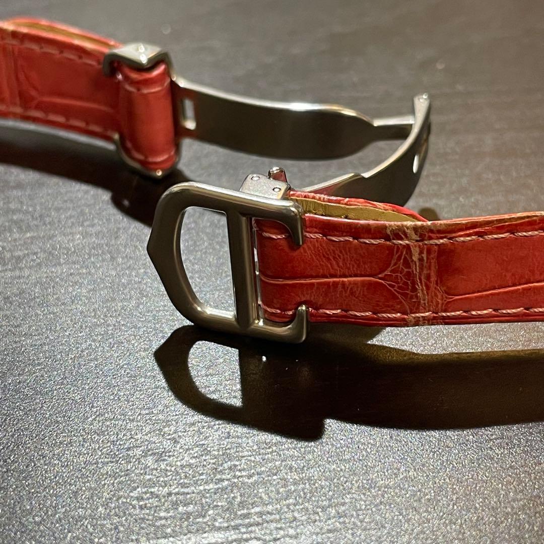 カルティエ　ロードスター　バックル　純正　クロコダイル　ベルト