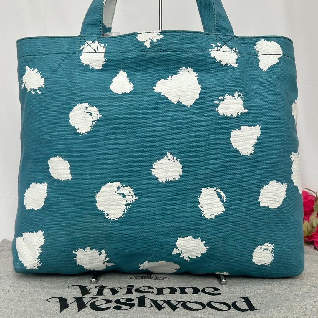 【美品】ヴィヴィアンウエストウッド クリーピーベア トートバッグ 水色 A4可