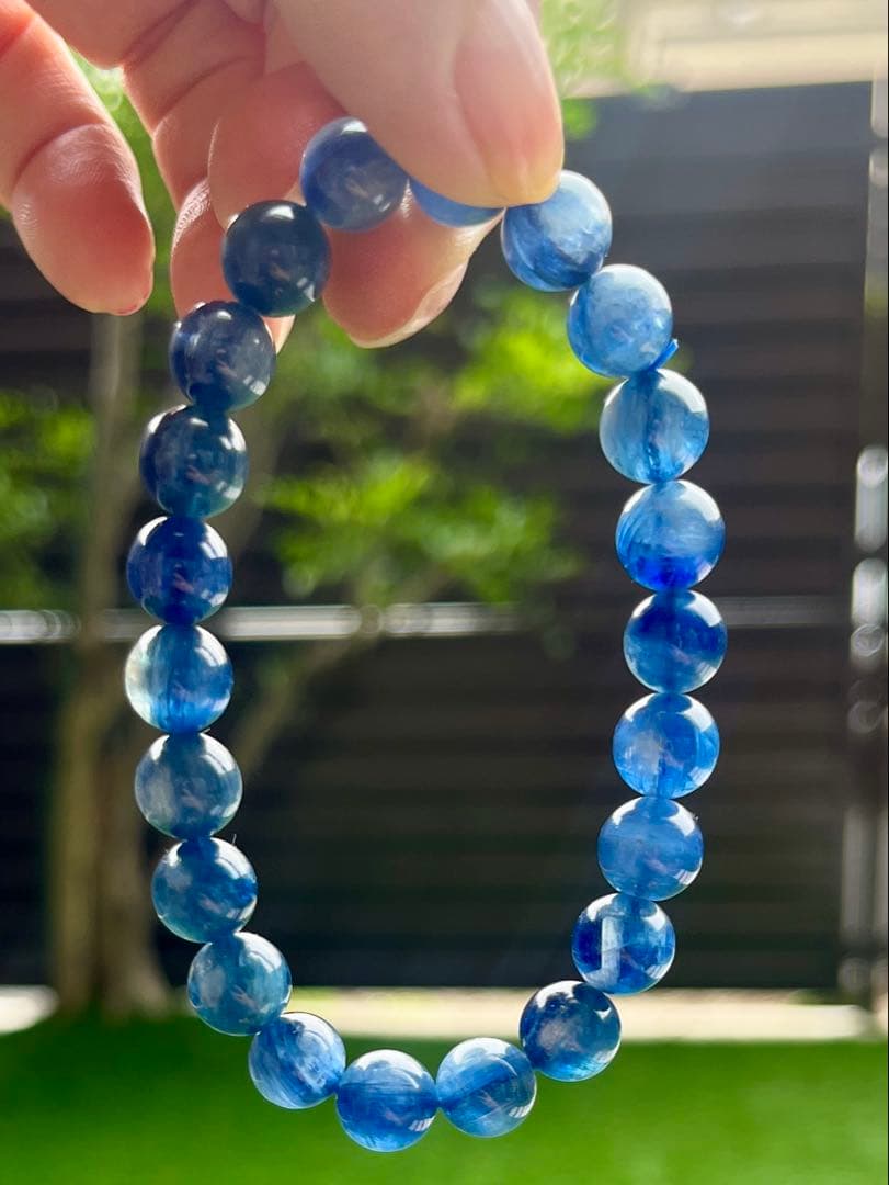 高品質カイヤナイト✨キャッツアイ効果ᗢᘏ੭天然石！集中力！受験！ダイエット