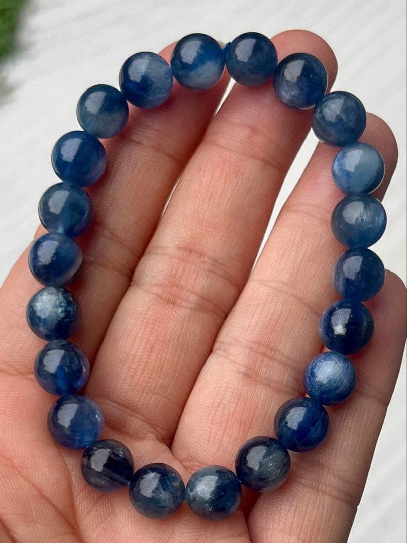 高品質カイヤナイト✨キャッツアイ効果ᗢᘏ੭天然石！集中力！受験！ダイエット