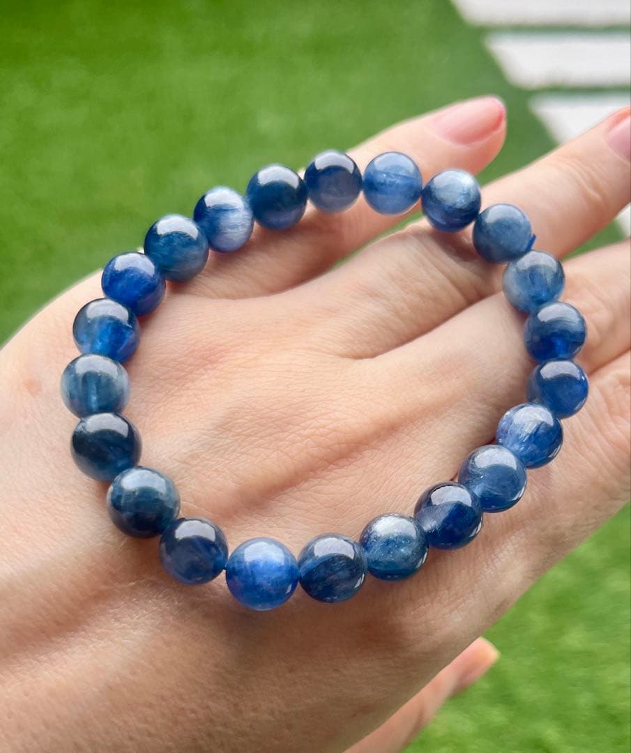 高品質カイヤナイト✨キャッツアイ効果ᗢᘏ੭天然石！集中力！受験！ダイエット