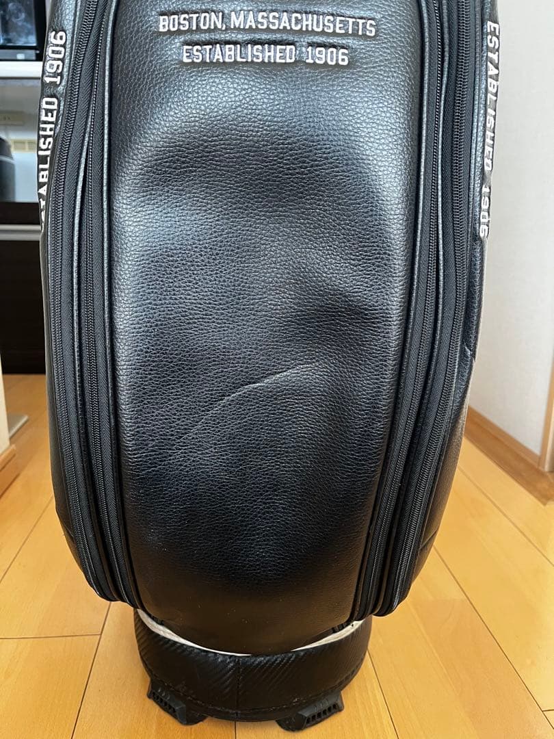 良品　人気ニューバランスゴルフ 9.0型 カート型キャディバッグ 　レザー調　黒