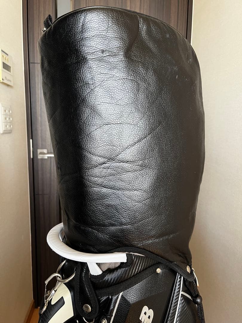 良品　人気ニューバランスゴルフ 9.0型 カート型キャディバッグ 　レザー調　黒