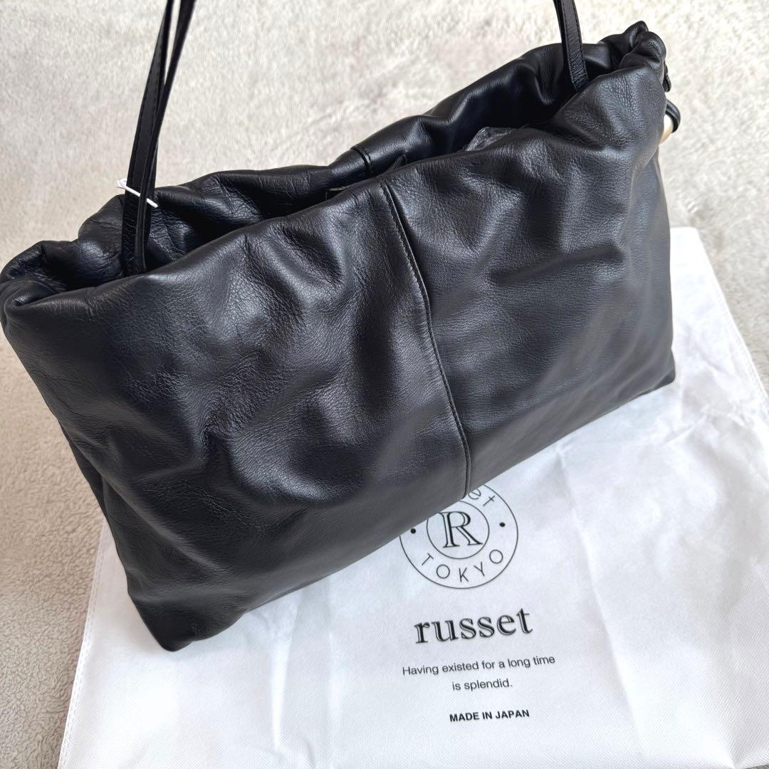 新品未使用 russet ラシット ギャザートートバッグ ブラック 新作 A4可