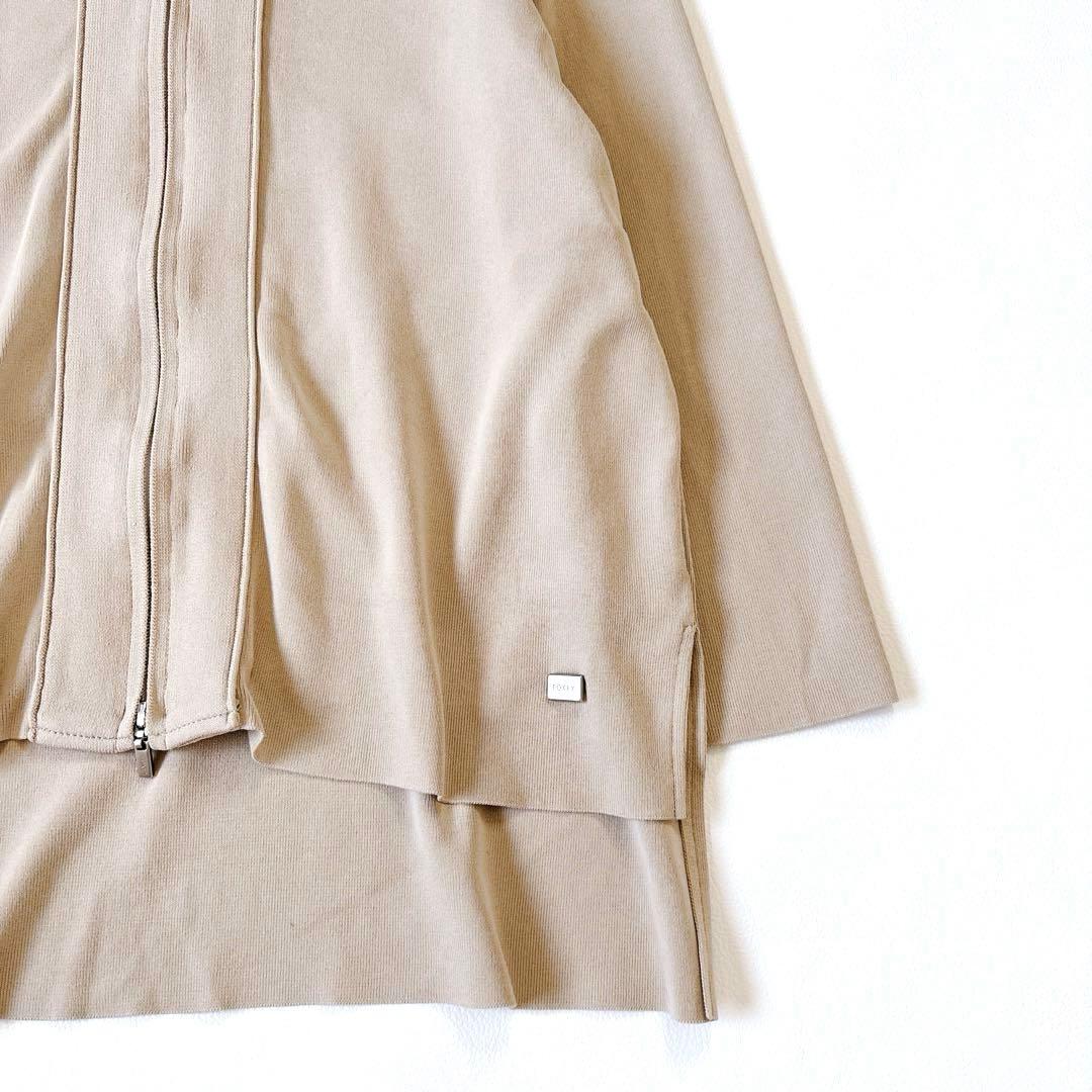 未使用級♡フォクシーニューヨーク レディライクパーカー ロゴプレート 洗える S