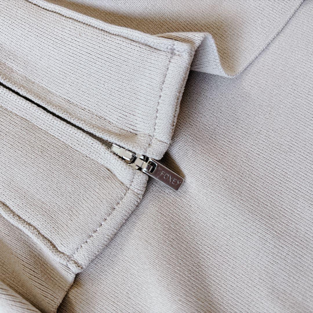 未使用級♡フォクシーニューヨーク レディライクパーカー ロゴプレート 洗える S