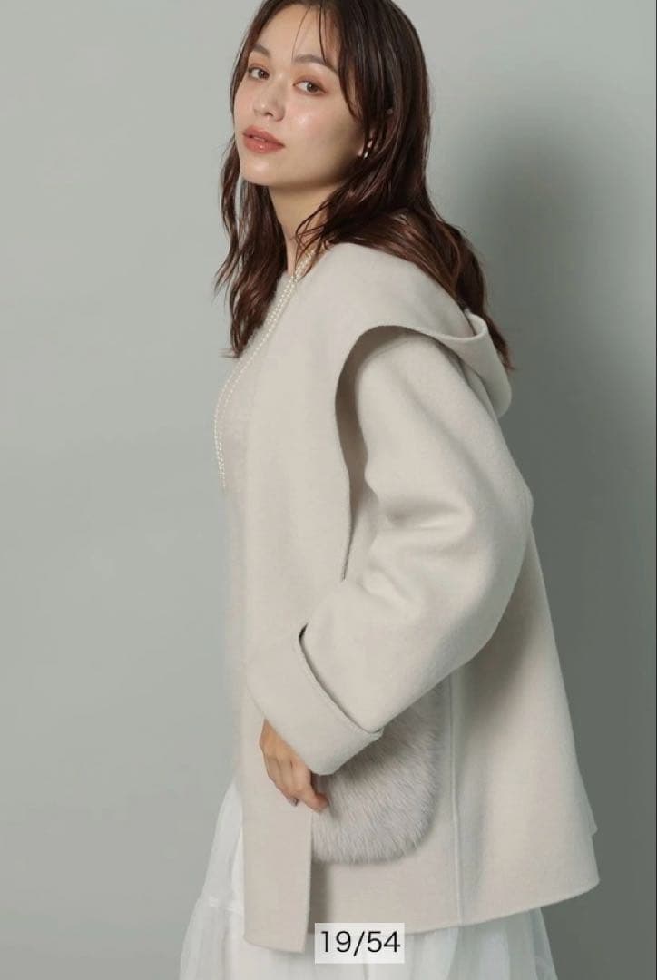 Arpege story ファー付きフードリバーコート