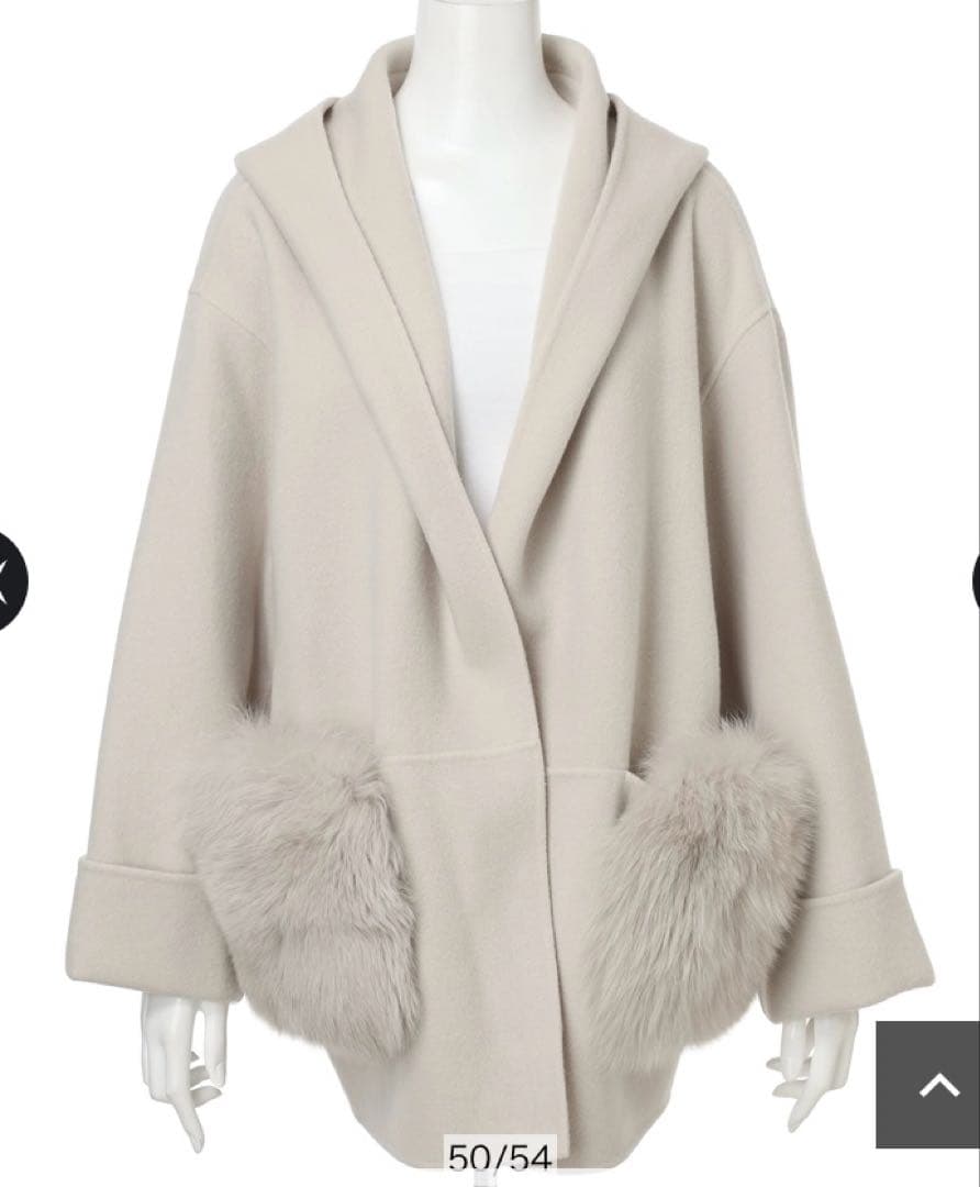 Arpege story ファー付きフードリバーコート