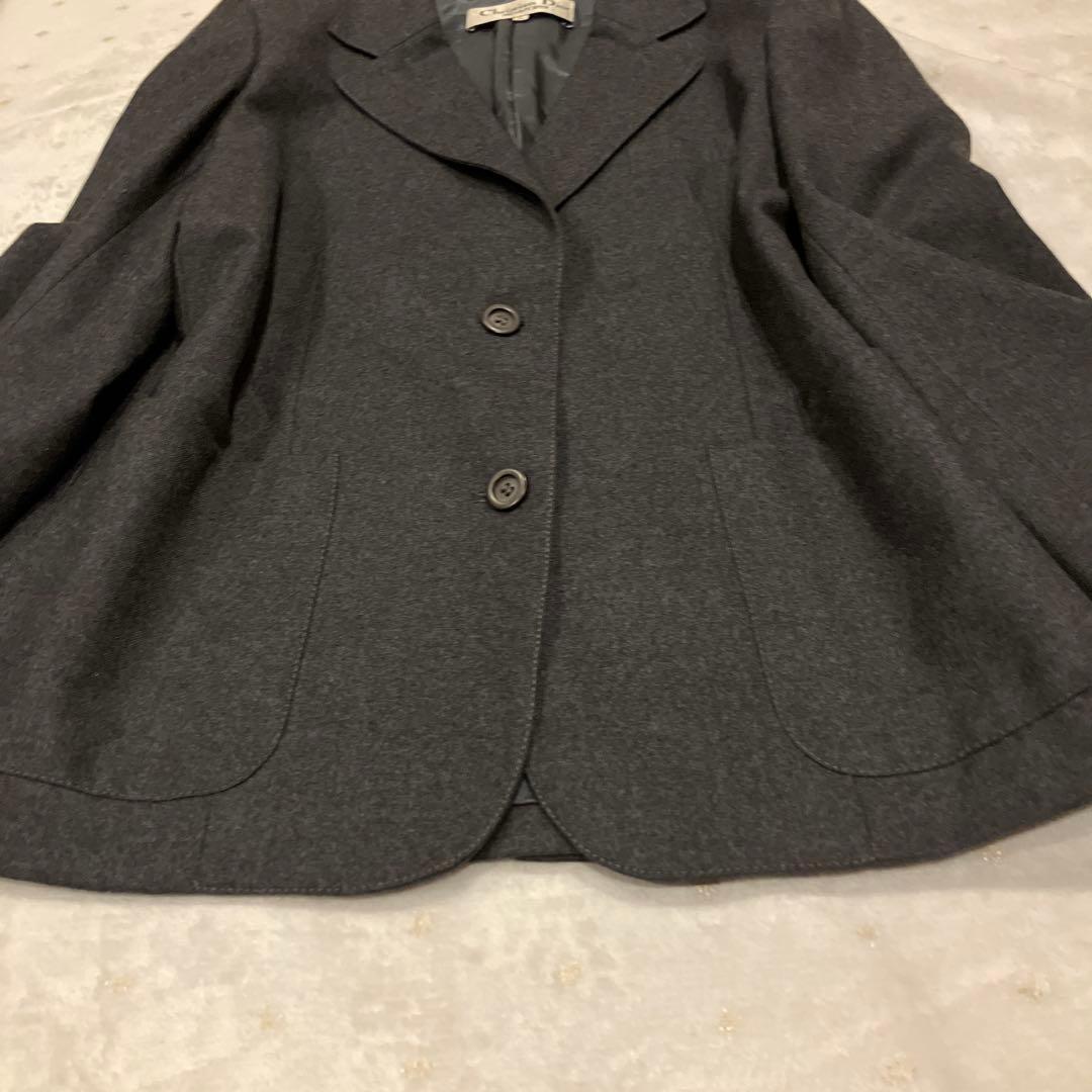 極美品　Christian Dior グレー テーラードジャケット　ウール　L