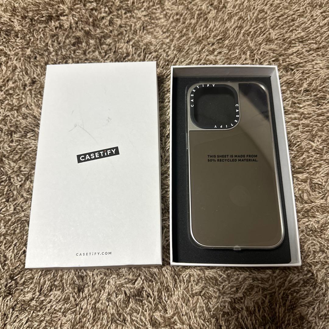 CASETiFY iPhone14Pro ミラー シルバーバンパーケース