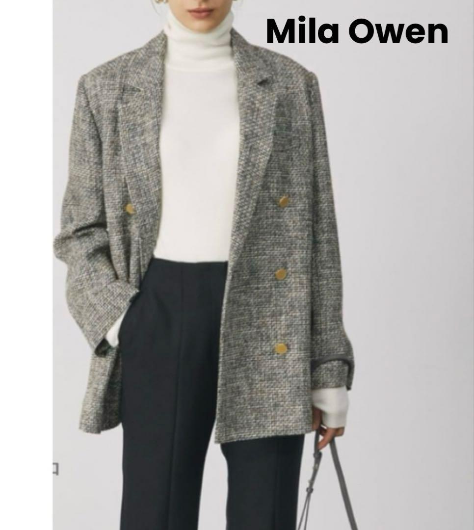 ミラオーウェン BAILA掲載 ツイード ダブルブレストジャケット美品