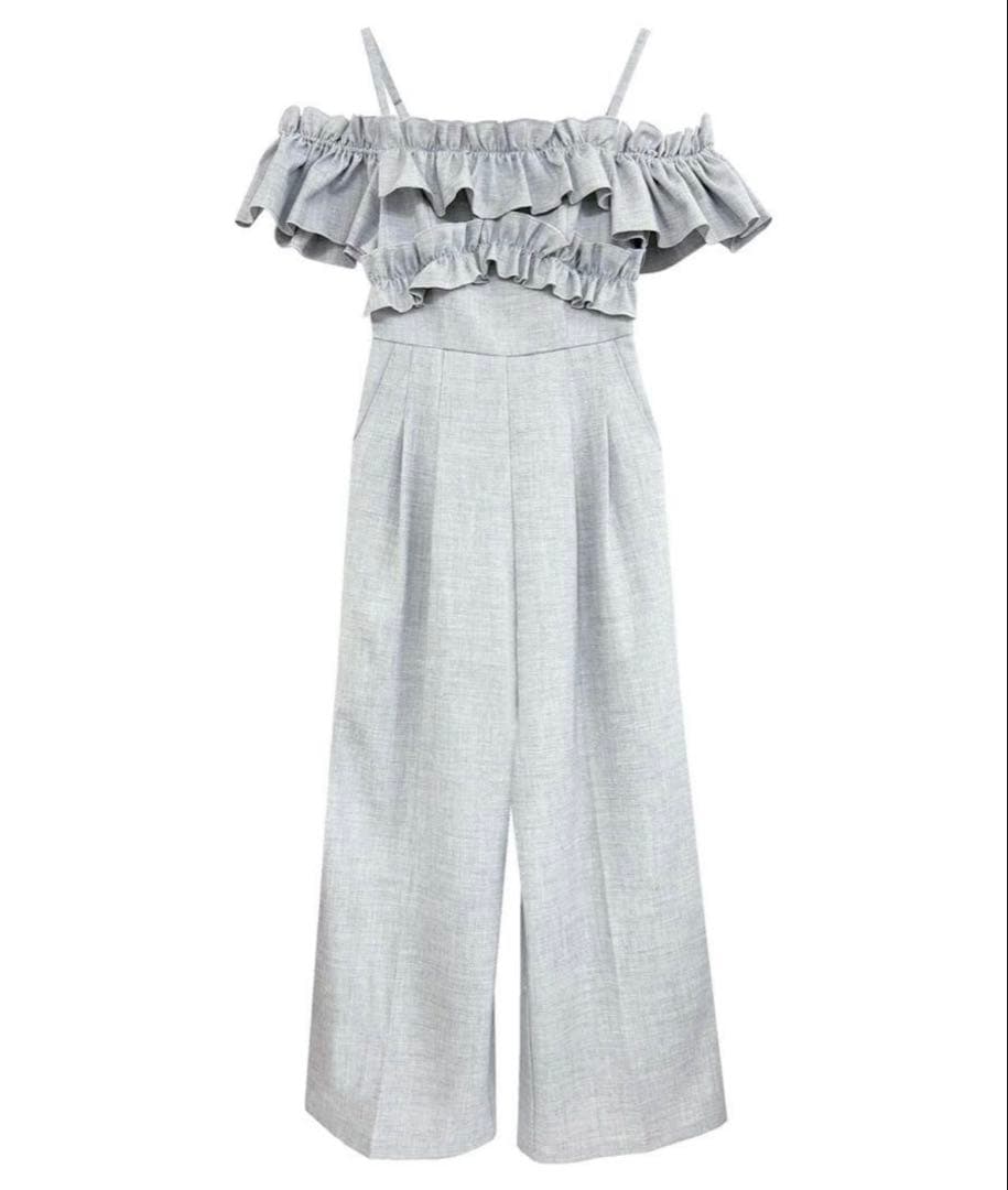 Rosé Muse off shoulder frills romper