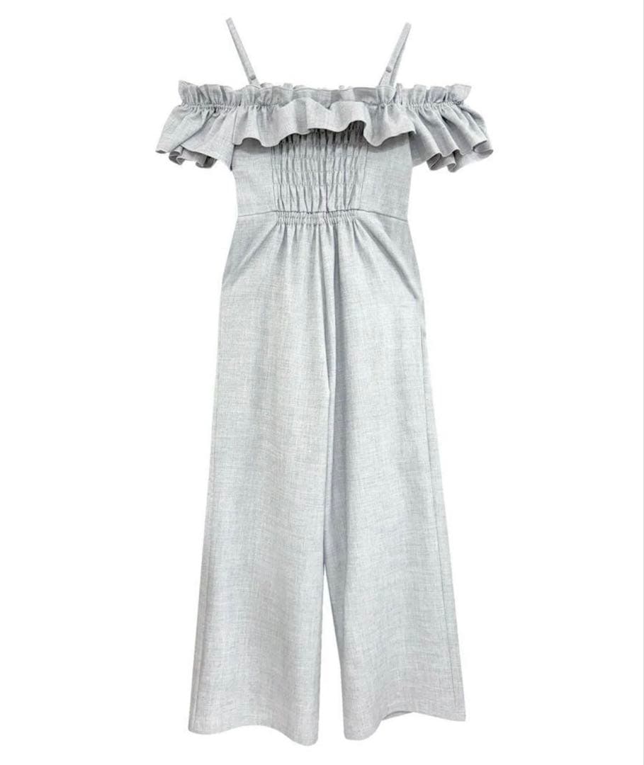 Rosé Muse off shoulder frills romper