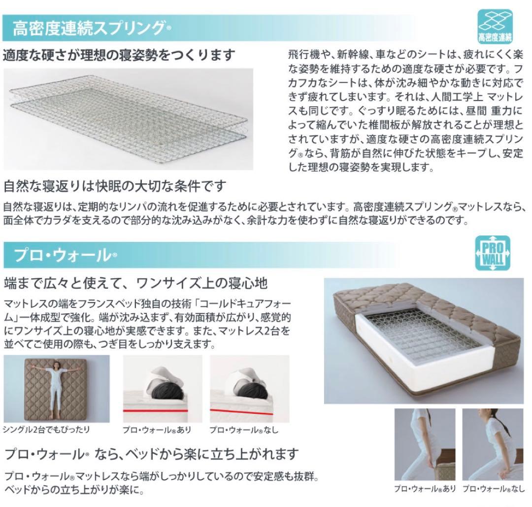 フランスベッド　シングルマットレス　ＬＴ－５５００Ｓ　ＰＷ　モアリーＮ　ハード
