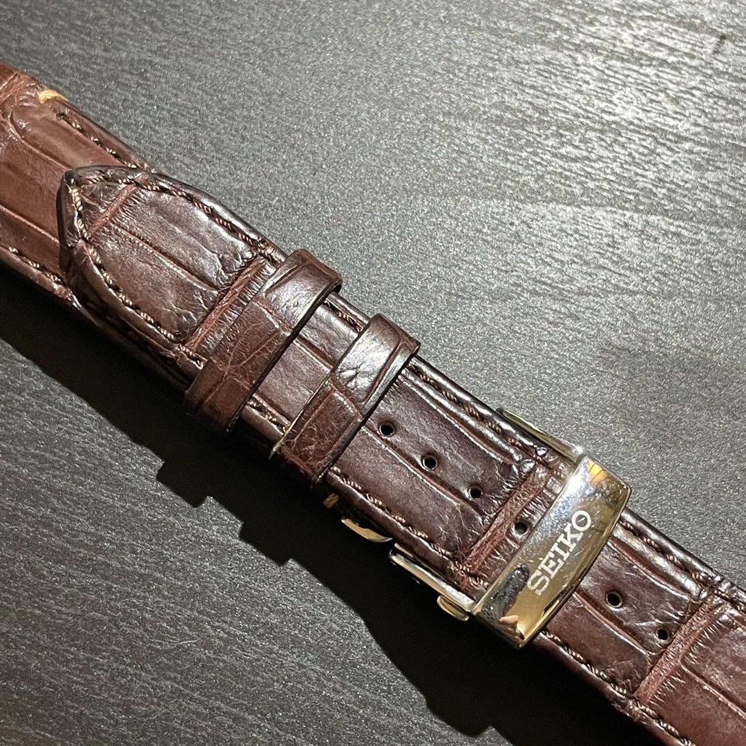 セイコー SEIKO 純正 マット クロコダイル ベルトDバックル　20ミリ