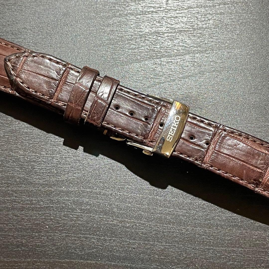 セイコー SEIKO 純正 マット クロコダイル ベルトDバックル　20ミリ
