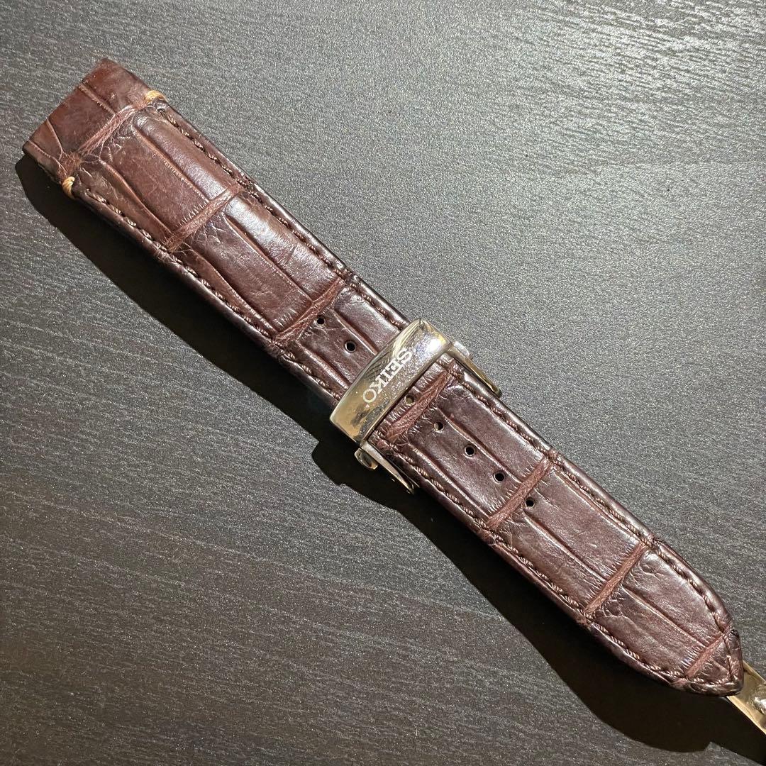 セイコー SEIKO 純正 マット クロコダイル ベルトDバックル　20ミリ